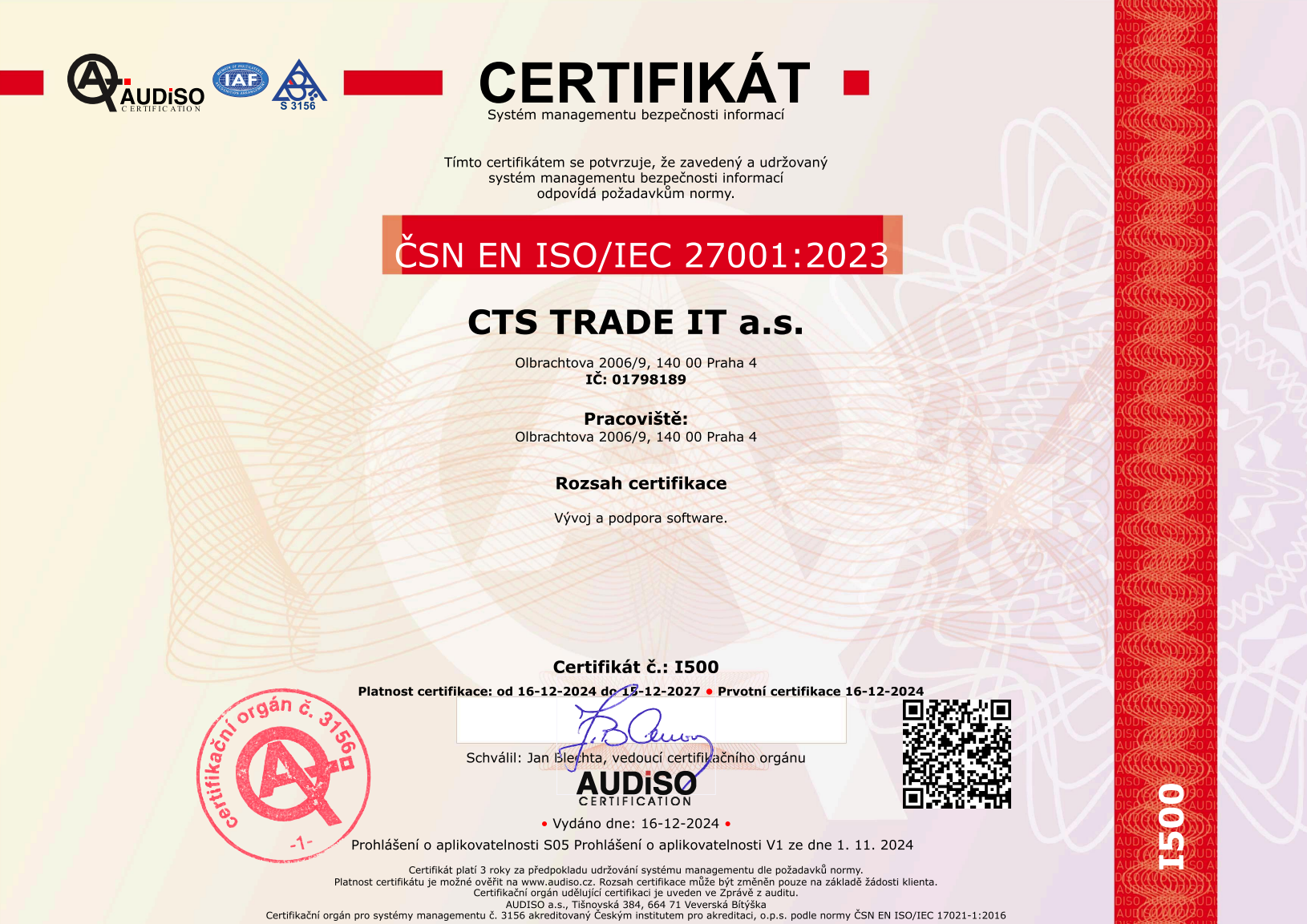 iso certifikát CZ
